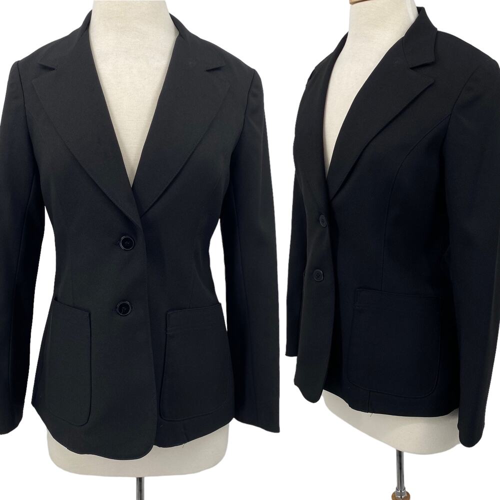 Vintage Levis Blazer Jacket Twill Knit Single Breasted 2 Button Front Black M - Picture 1 of 8